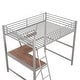 preview thumbnail 8 of 6, Full Size High Loft Bed with Desk & Shelf for Kids, Teens, Adults, Metal Bedframe with Ladder & Guardrail, No Box Spring Needed