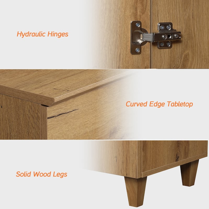 WAMPAT Wood TV Stand with Drawer & Charging Station for 100 Inches TVs