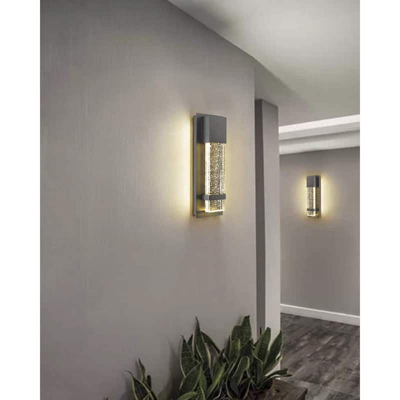 Wall Sconces Set of Two, LED Wall Lights with Bubble Glass