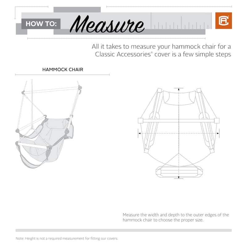 Classic Accessories Veranda Water-Resistant 46 Inch Patio Hammock Chair Cover