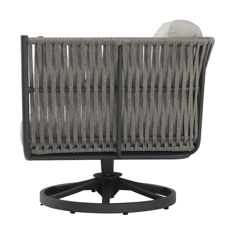 Elementi Milano Outdoor Aluminum Swivel Chair with Sunbrella® Cushions