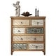 preview thumbnail 8 of 8, 25.59" Vintage Wooden Multicolor Carved Storage 7 Drawers Dresser