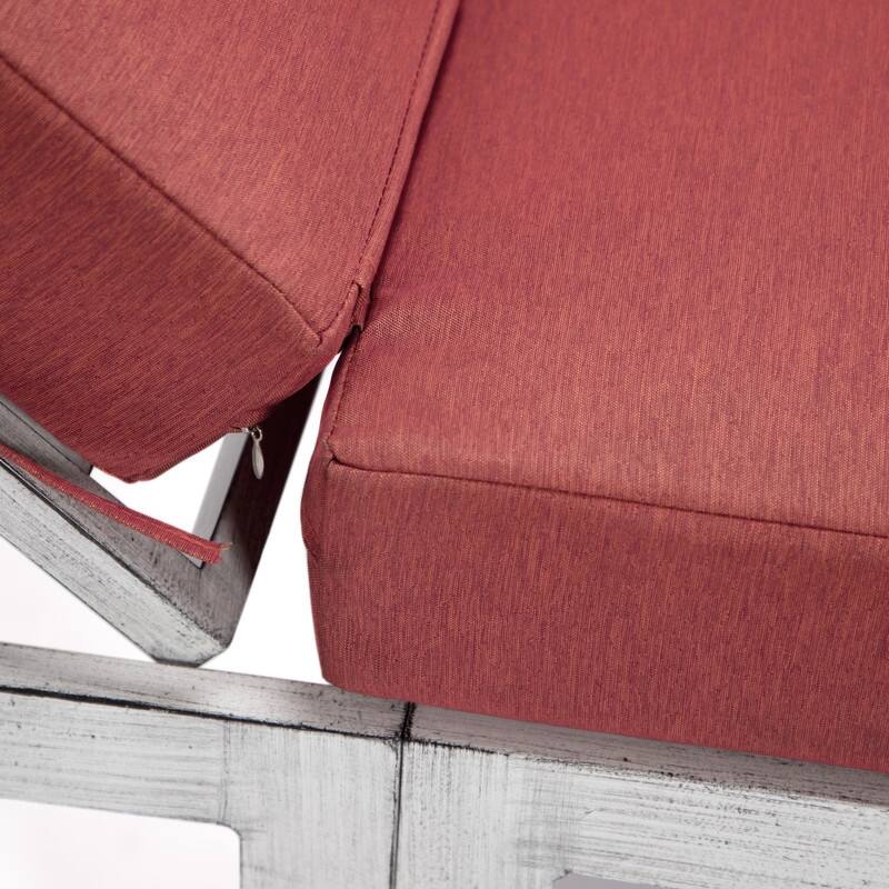 Chelsea Adjustable Chaise Lounge Chair with Weathered Grey Powder-Coated Aluminum Frame and Removable Cushions (Set of 2)