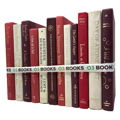 Sunset Gold Decorative Books Red Creme and Burgundy - N/A