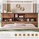 preview thumbnail 51 of 66, Farmhouse Bed Frame with 54" Tall Storage Bookcase Headboard