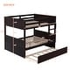 preview thumbnail 4 of 7, Bunk Bed For Kids Full-Over-Full Wood Bed Frame With Ladder & Trundle
