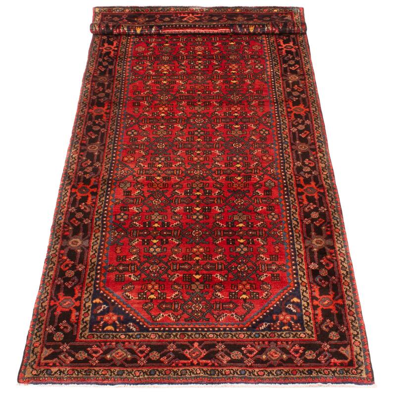 ECARPETGALLERY Hand-knotted Andelz Red Wool Rug - 3'11 x 10'1
