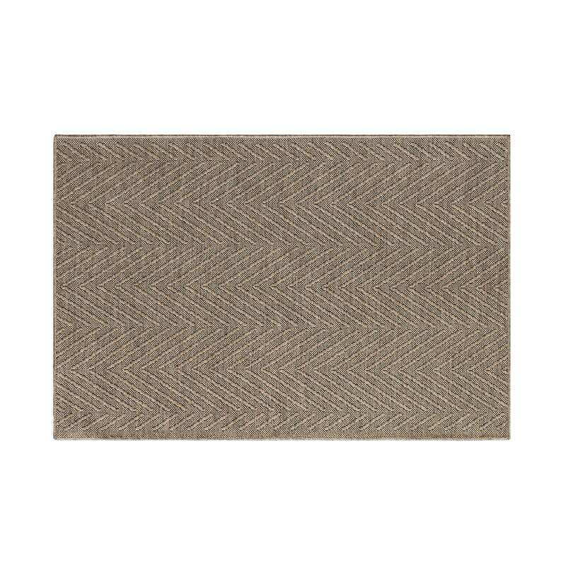 TOWN & COUNTRY BASICS Pax Herringbone Textured Solid Machine Washable Area Rug Brown