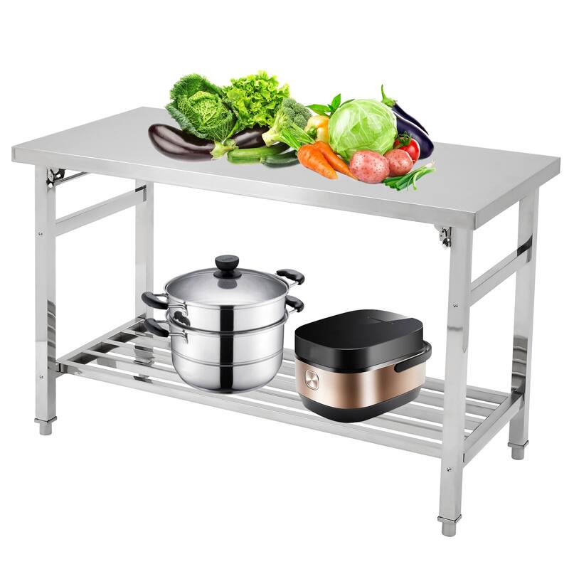 24 x 47 Inches Folding Stainless Steel Work Table