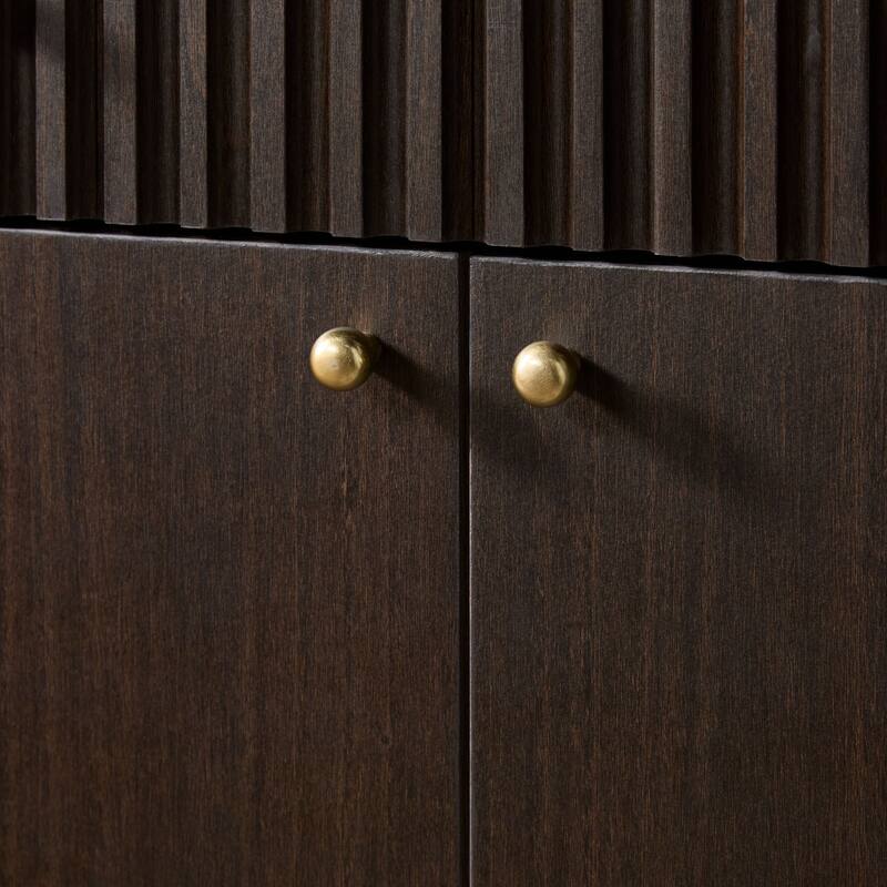 Walker Edison Modern Fluted Wood Buffet Sideboard with Storage