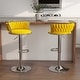 preview thumbnail 7 of 198, Modern Velvet Adjustable Swivel Bar Stools Set of 2 Yellow-Silver