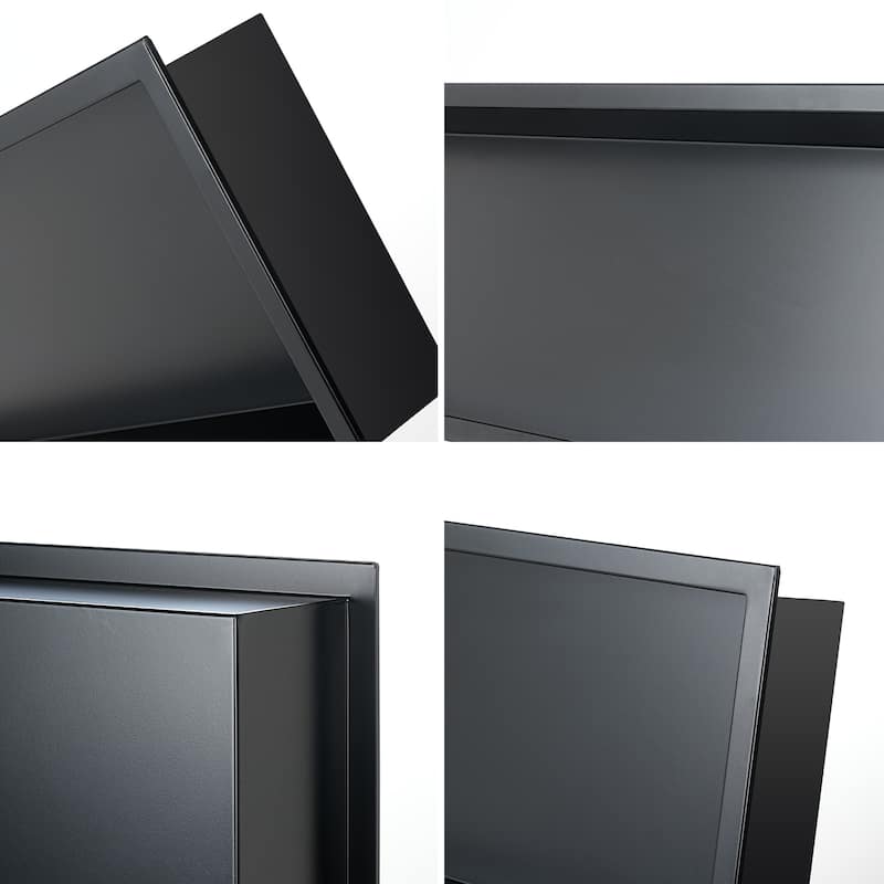 48"x12" Stainless Steel 18 Gauge Black Rectangular Recessed Shower Niche