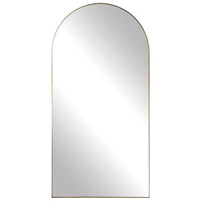 Uttermost Crosley Antique Brass Arch Mirror - 36"W x 72"H x 0.125"D