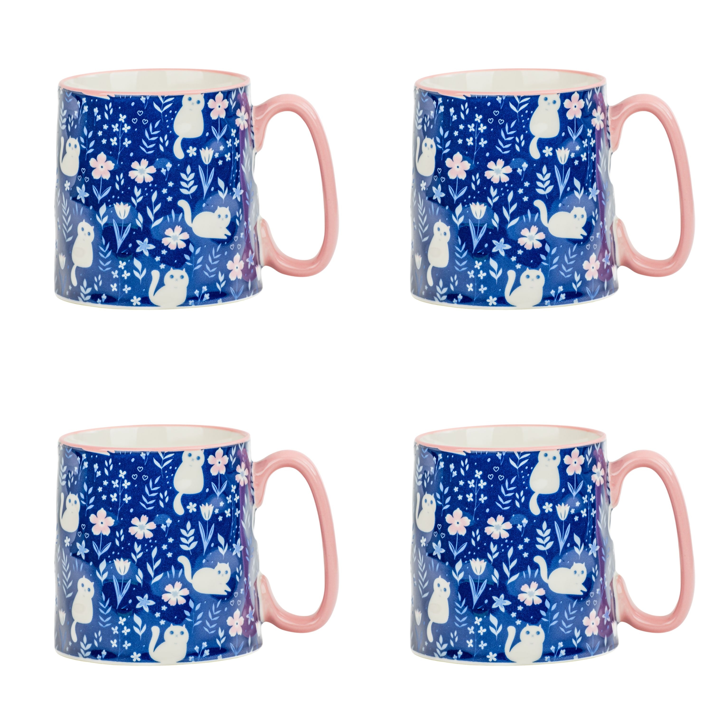 10 Strawberry Street Bella Animal Mugs, Set of 4