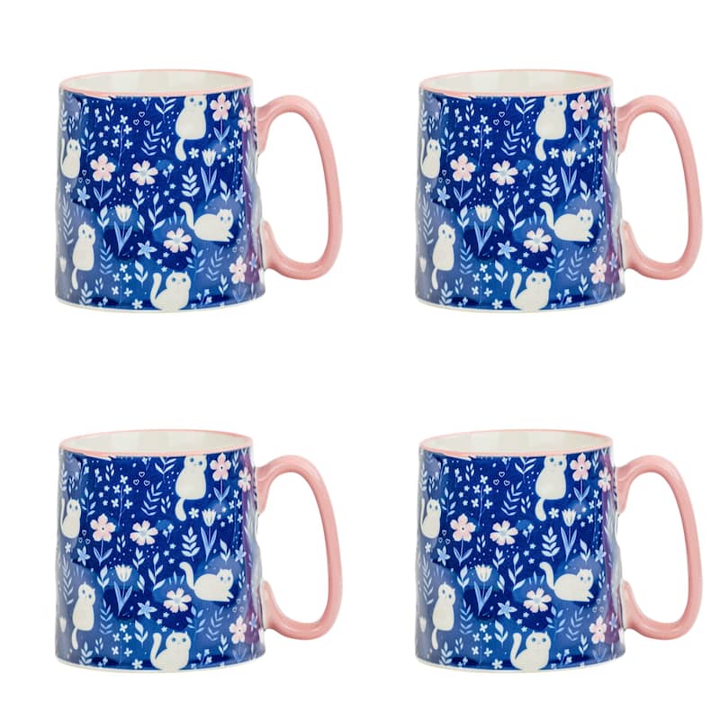 10 Strawberry Street Bella Animal Mugs, Set of 4