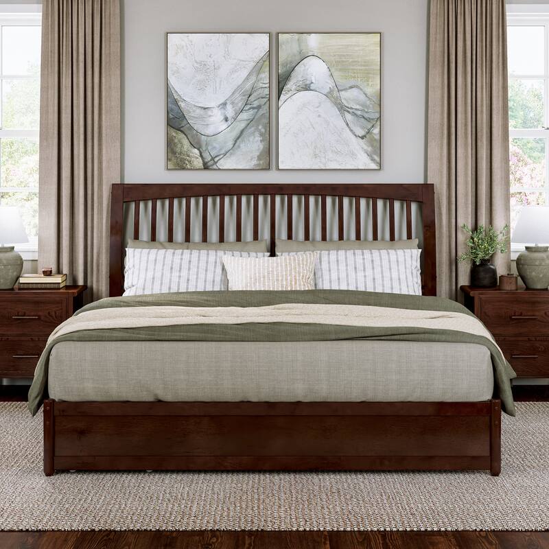 Roslyn Platform Bed with Panel Footboard and Twin Trundle