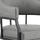 preview thumbnail 9 of 12, Tibet Gray Faux Leather and Black Iron Swivel Tilt Rolling Dining Chair