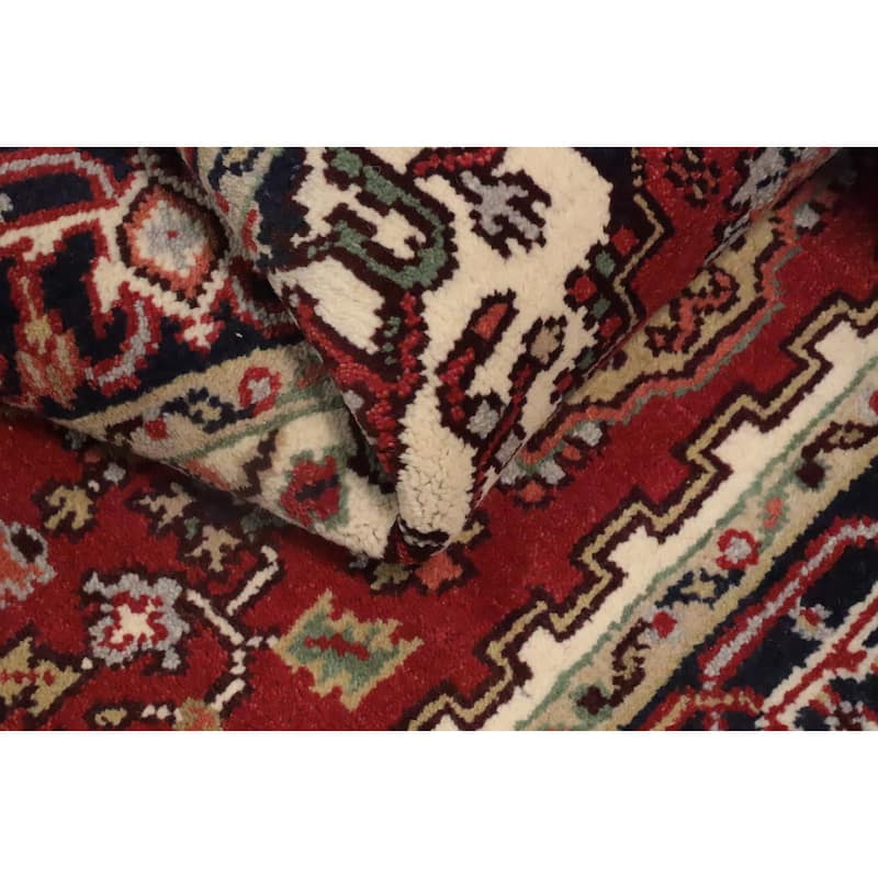 Hand Knotted Oriental 100% Wool Carpet Traditional Medallion Oranges & Rust Heriz (serapi) Area Rug - 5' 11'' X 3' 11''