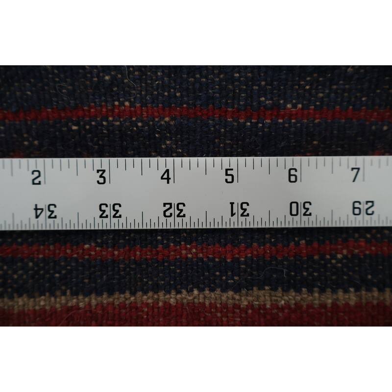 Hand Knotted Oriental 100% Wool Carpet Traditional Tribal Navy Blue & Blues Balouch Runner Rug - 8' 3'' X 2' 1''