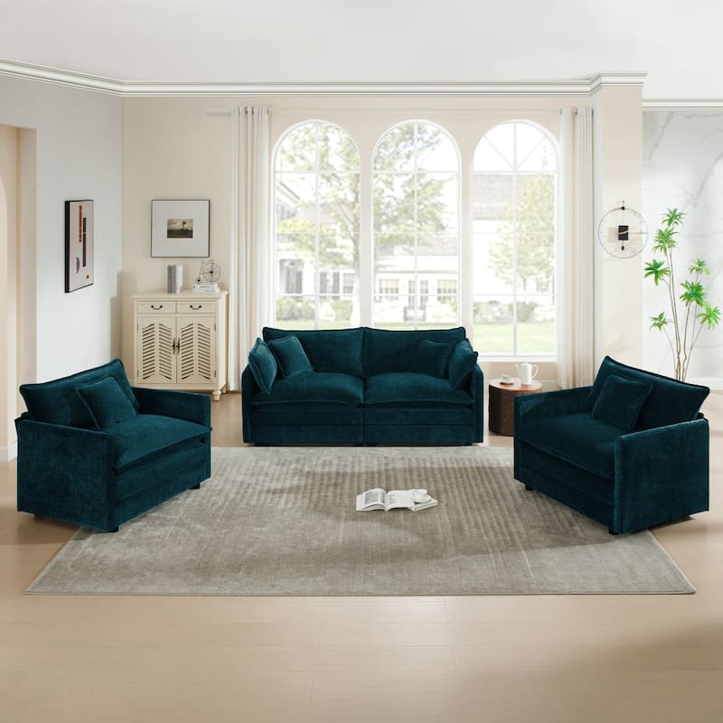 Cloud Chenille Upholstered Modular Sectional Sofa with DIY Combination Design