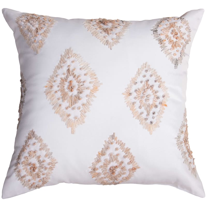 Rizzy Home Modern Medallion Throw Pillow - Ivory/Adobe - Down Alternative
