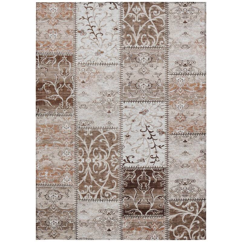 Elz Patchwork Weather Resistant Classic Meets Modern Outdoor Rug