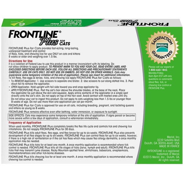 frontline plus cats 6 doses