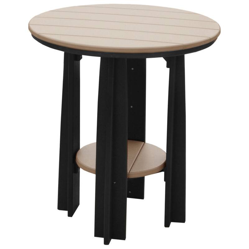 Poly Lumber Balcony Table - Weatherwood & Black