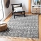 preview thumbnail 13 of 18, SAFAVIEH Berber Fringe Shag Leatha Trellis Rug - Cream/Dark Grey - 8' x 10'
