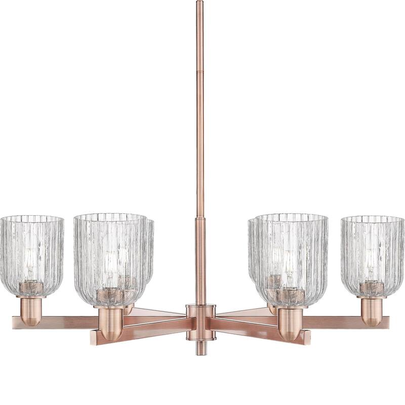 Innovations Lighting 716-6CR-11-35 Bridal Veil Chandelier Bridal Veil - Antique Copper / Clear