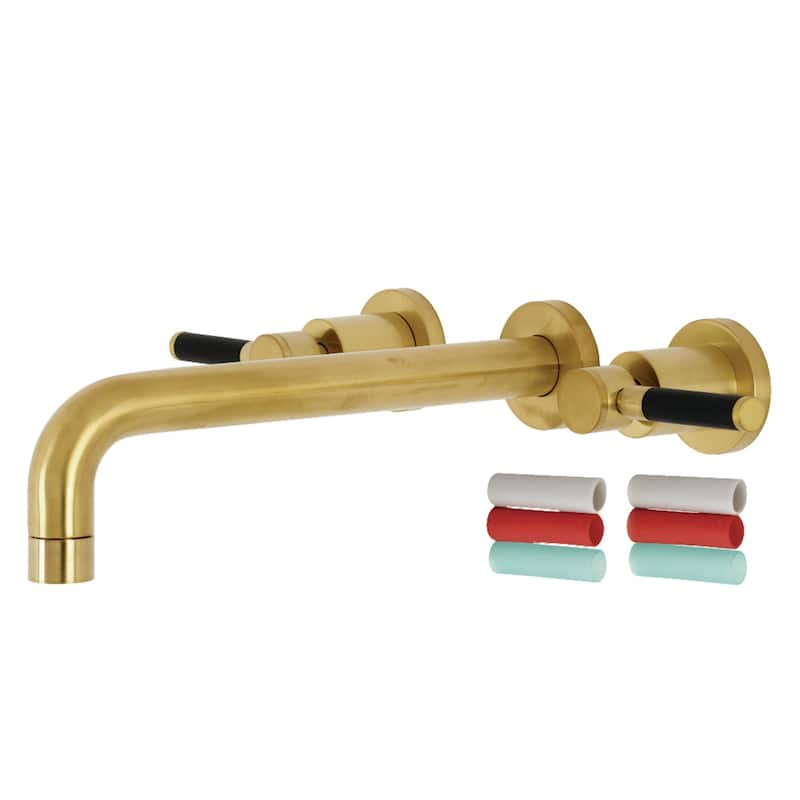 Kingston Brass Kaiser 3-Hole Wall Mount Roman Tub Faucet - Brushed Brass