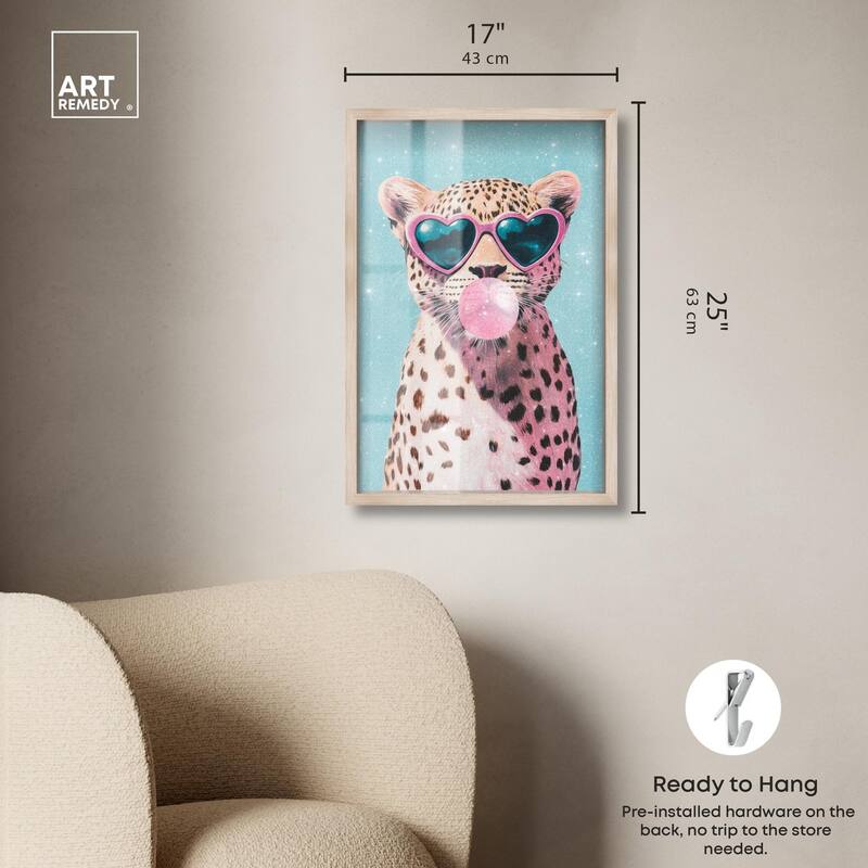 Pastel Cheetah Bubblegum Shadowbox by Art Remedy