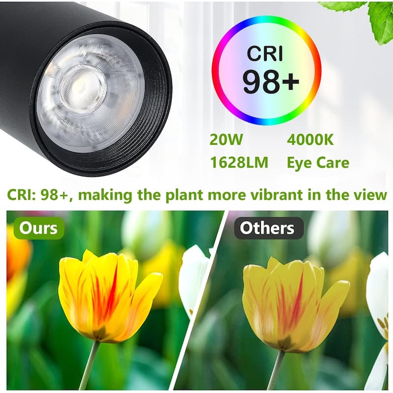 Grow Lights Stand for Indoor Plants Full Spectrum Tall Plant Light Growing with 20W COB Plant Light Bulb,4/8/12H Timer