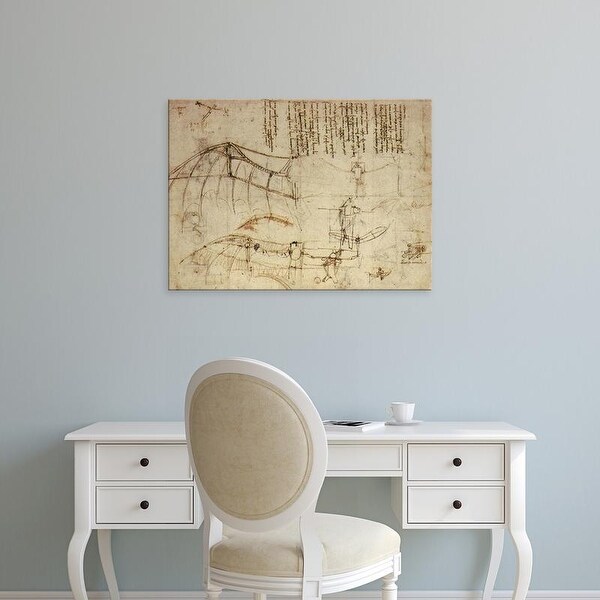 Easy Art Prints Leonardo da Vinci's 'Design for a Flying Machine' Premium Canvas Art