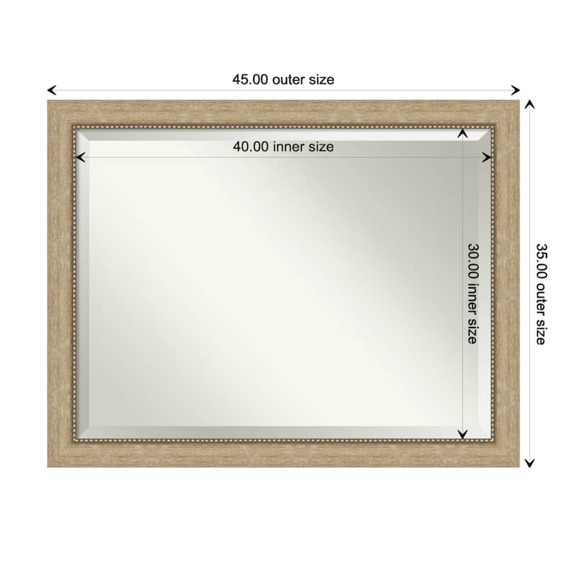 Beveled Wall Mirror - Astor Black Frame - 45 x 35-inch - Astor Champagne