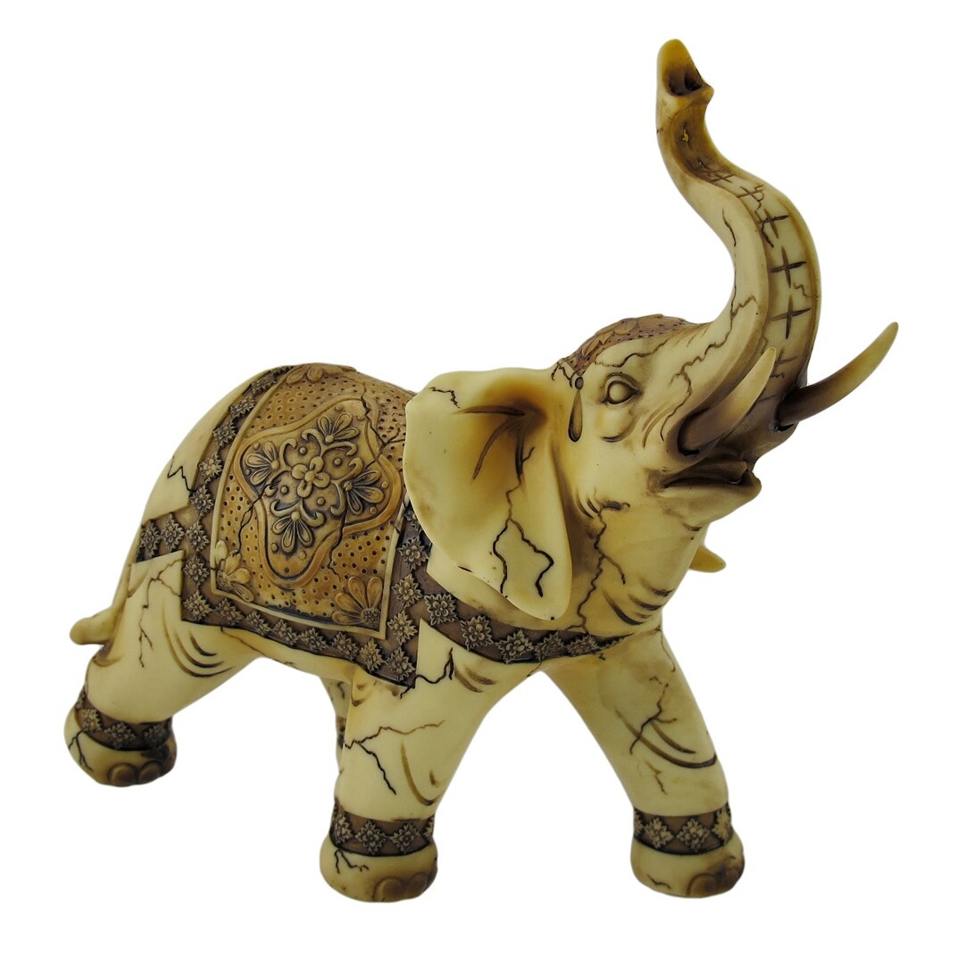Shop Antique Ivory Look Decorative Elephant Statue 7 75 X 8 X