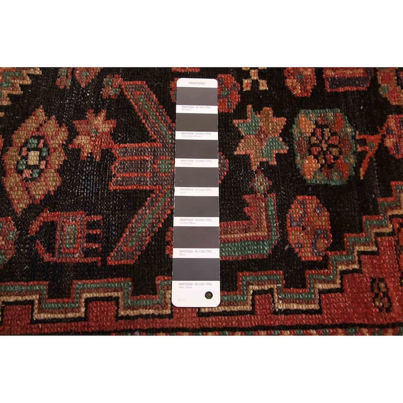 ECARPETGALLERY Hand-knotted Andelz Black, Red Wool Rug - 4'4 x 8'4