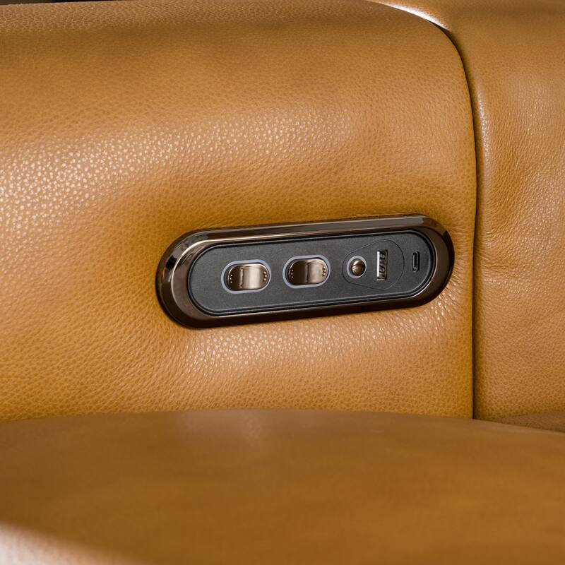 Divani Casa Chevak Modern Brown Leather Sofa w/ 2 Recliners