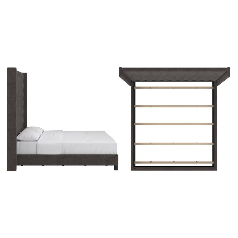 Detmold Wingback Button Tufted High Headboard Bed