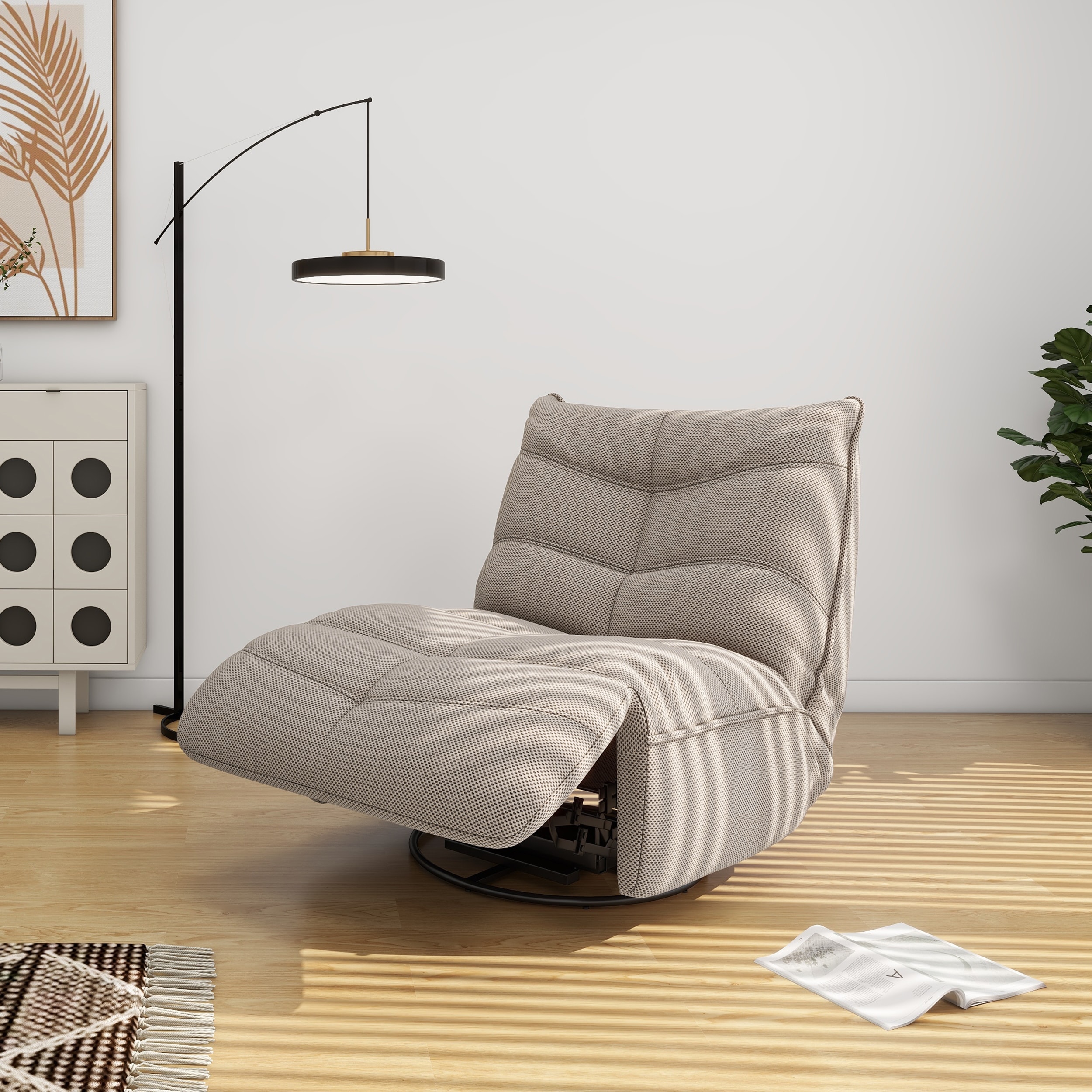 Rearden 35.5" Swivel Glider Manual Recliner Gaming Lounge Chair