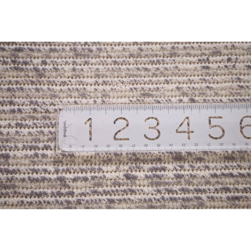 All-Over Striped Abstract Modern Accent Rug Hand-Knotted Wool Carpet - 2'8" x 5'0"