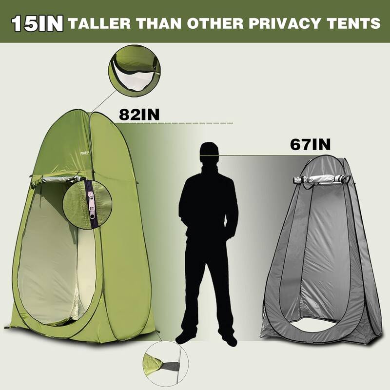 Camping Shower Tent 7FT Instant Pop Up Privacy Tents, Portable Toilet Tent Outdoor Dressing Room, Foldable Camp Sun Shelter