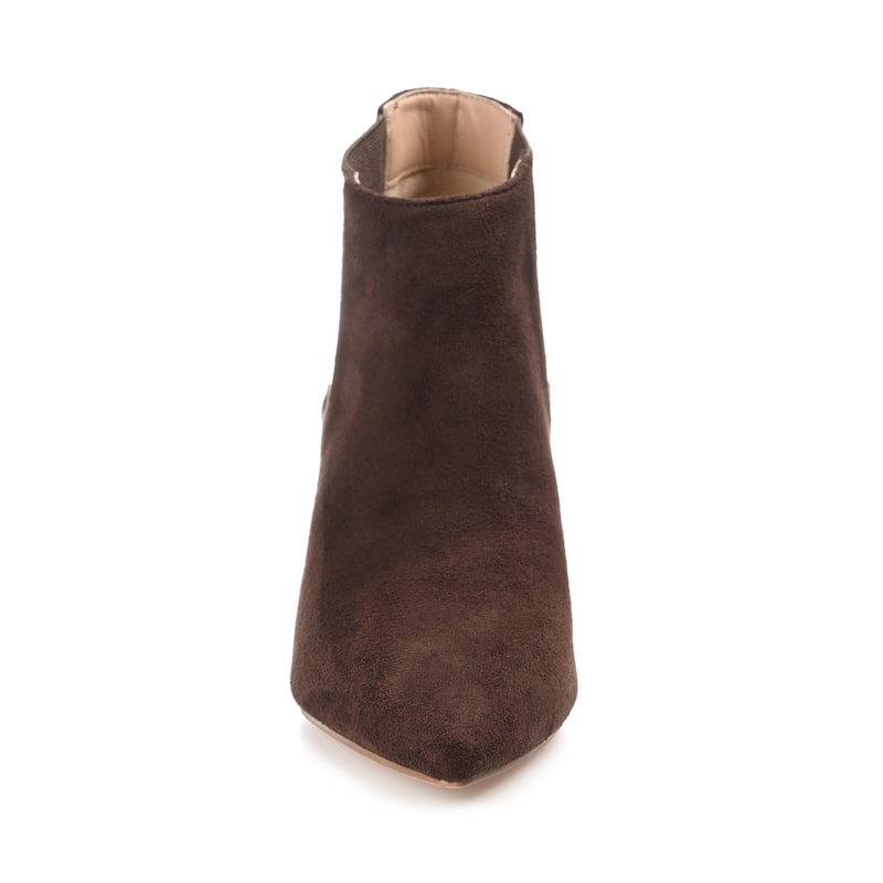 Journee Collection Women's Elitta Pull On Stiletto Booties - Medium - Brown - 12