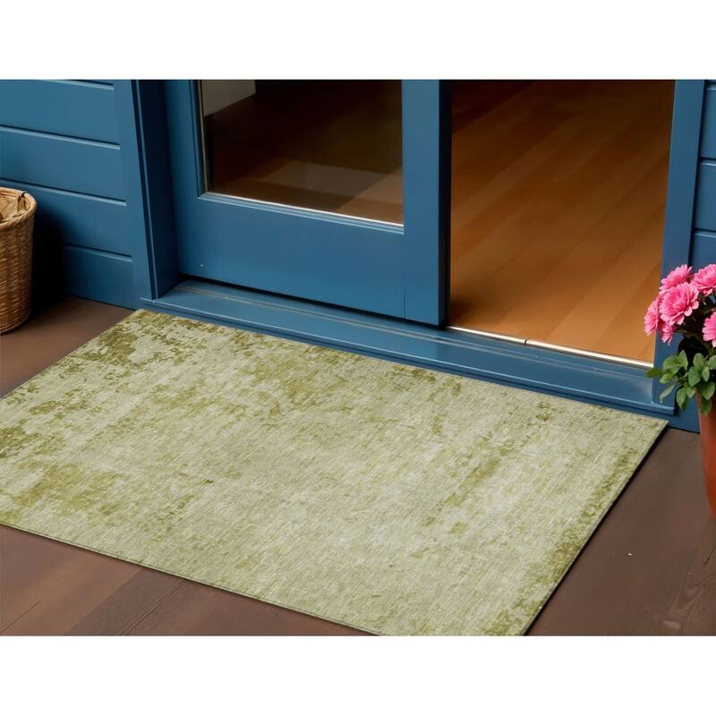 HomeRoots Abstract Transitional Rectangle Outdoor Rug - 3' x 5'