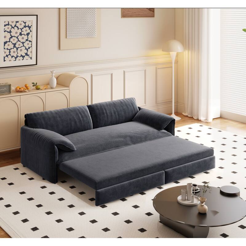 66" Queen 3-in-1 Convertible Sleeper Pull Out Sofa Bed