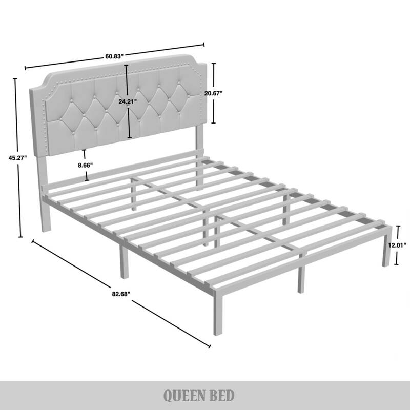 CraftPorch Elegance Velvet Button Tufted Upholstered Platform Bed