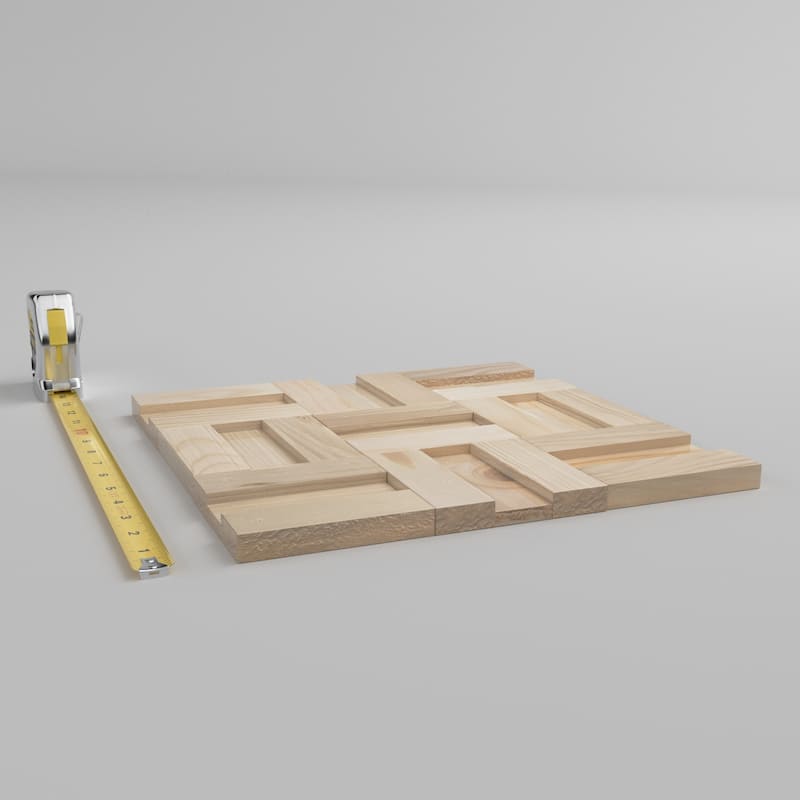 11 7/8"W x 11 7/8"H x 1/2"P Brooks Wood Mosaic Wall Tile, Pine - 11 7/8"W x 11 7/8"H x 1/2"P
