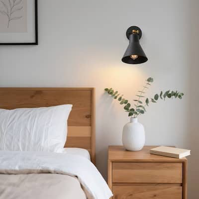 Carbon Loft Merida Adjustable Black 1-light Wall Lamp Sconce - W6.3"x H9.5"x E9"