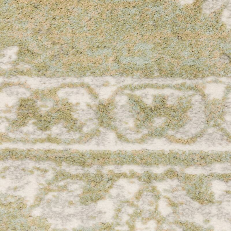 Style Haven Vienna Center Medallion Salmon/Sage/Ivory Rug- - 9' 10" x 12' 9"