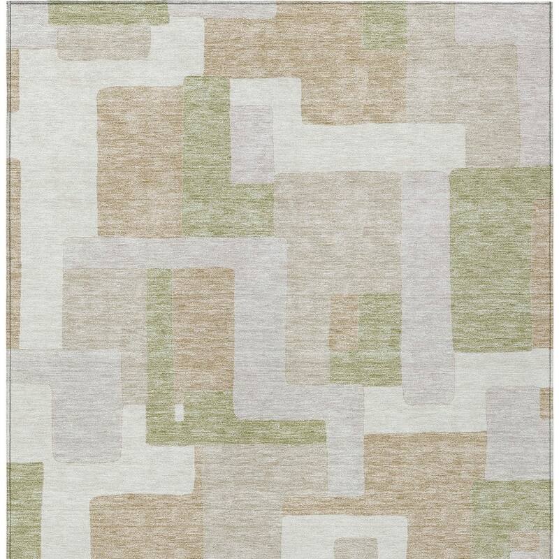HomeRoots Geometric Transitional Rectangle Outdoor Rug